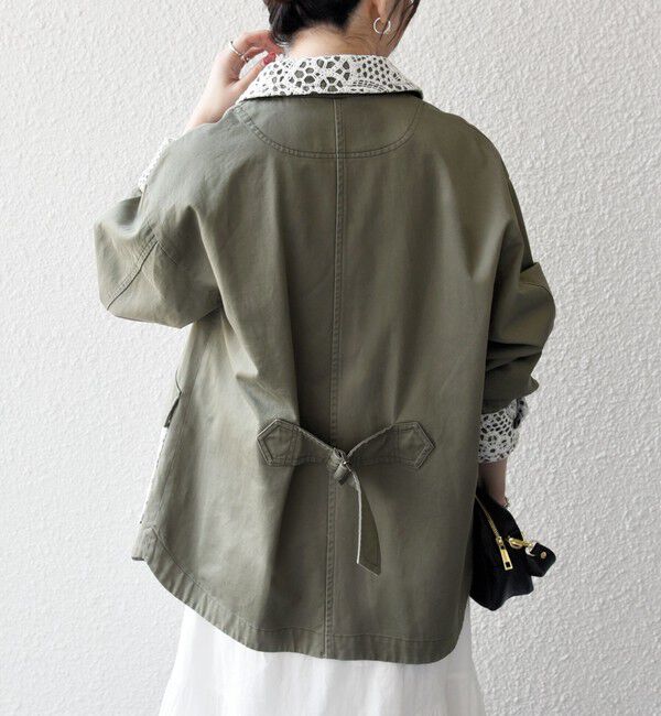 SHIPS any「SHIPS any:〈洗濯機可能〉コットン レース 切替 ミリタリー ジャケット ブルゾン」|ブルゾン・スタジャン|