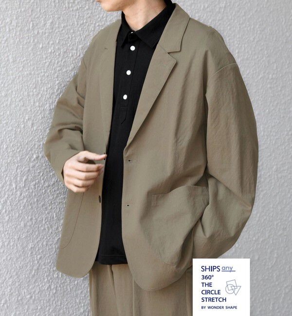 SHIPS any「SHIPS any:360&deg; THE CIRCLE STRETCH リネン混 ジャケット 26SS◆」|テーラードジャケット|カーキ