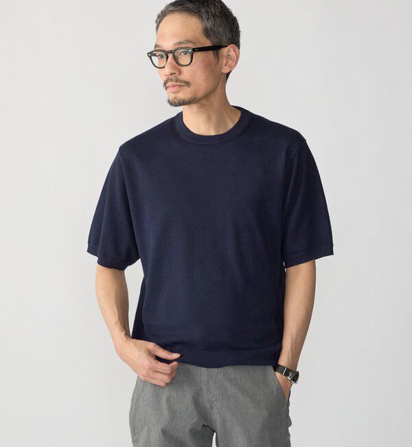 SHIPS「SHIPS:〈接触冷感/ 手洗い可能〉ラミー ニット Tシャツ」|ニット・セーター|