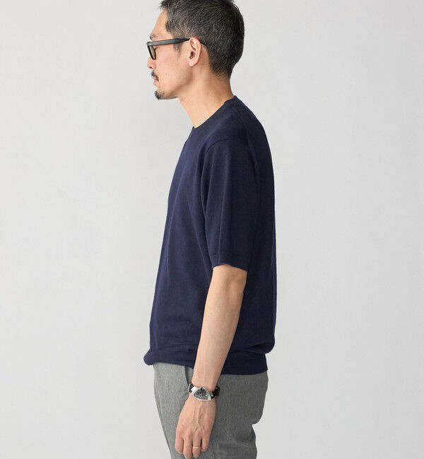 SHIPS「SHIPS:〈接触冷感/ 手洗い可能〉ラミー ニット Tシャツ」|ニット・セーター|