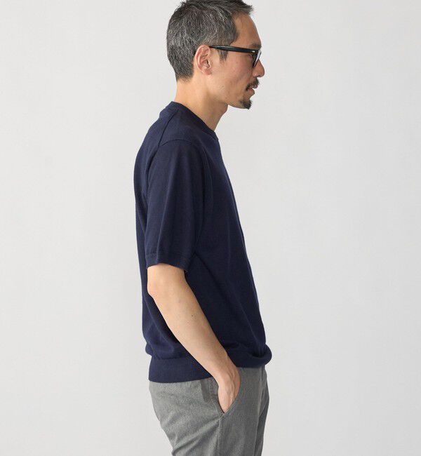 SHIPS「SHIPS:〈接触冷感/ 手洗い可能〉ラミー ニット Tシャツ」|ニット・セーター|