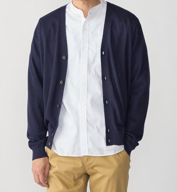 SHIPS「SHIPS:〈接触冷感/ 手洗い可能〉ラミー Vネック カーディガン」|カーディガン|ネイビー