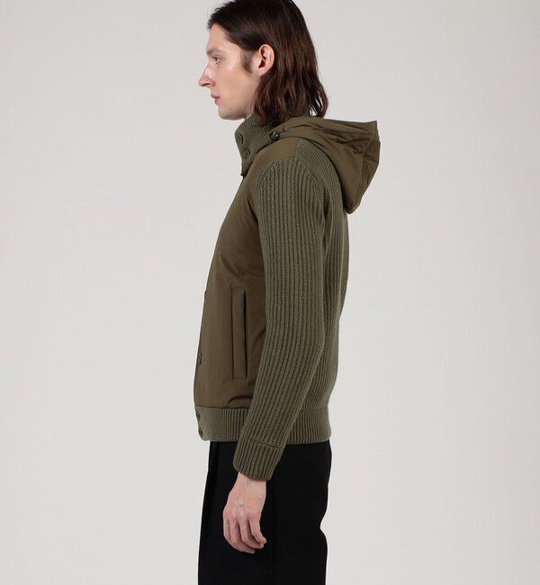 TOMORROWLAND BUYING WEAR「HERNO ナイロンコンビ フーデッド ニットブルゾン」|ブルゾン・スタジャン|