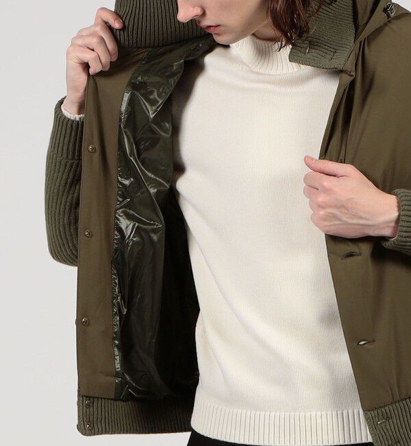 TOMORROWLAND BUYING WEAR「HERNO ナイロンコンビ フーデッド ニットブルゾン」|ブルゾン・スタジャン|