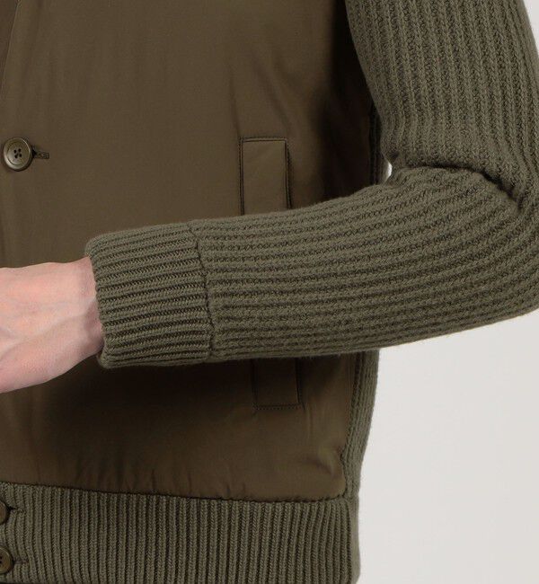 TOMORROWLAND BUYING WEAR「HERNO ナイロンコンビ フーデッド ニットブルゾン」|ブルゾン・スタジャン|