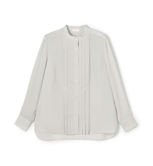 Ballsey「スムースサテン ピンタックブラウス」|シャツ・ブラウス|13 ライトグレー
