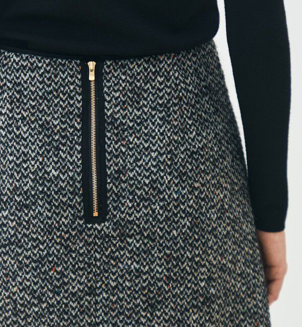 TOMORROWLAND collection「カラーネップホームスパン トラペーズミニスカート」|台形|