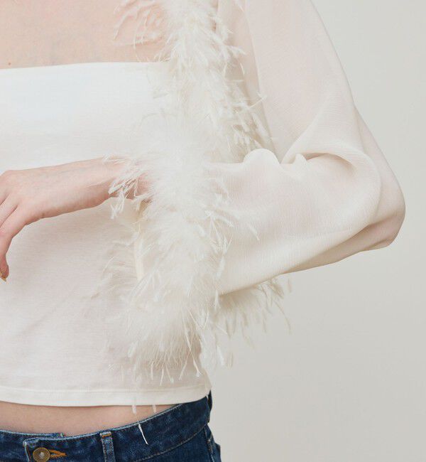 DES PRES「クレープ デシン ファーボレロ」|シャツ・ブラウス|