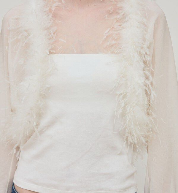 DES PRES「クレープ デシン ファーボレロ」|シャツ・ブラウス|