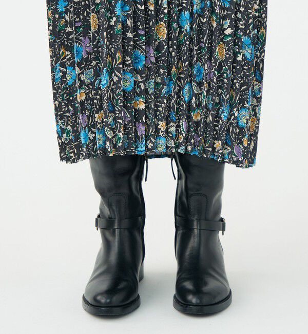 SOULEIADO「ポリエステルプリーツ バンドカラーワンピース」|ワンピース|