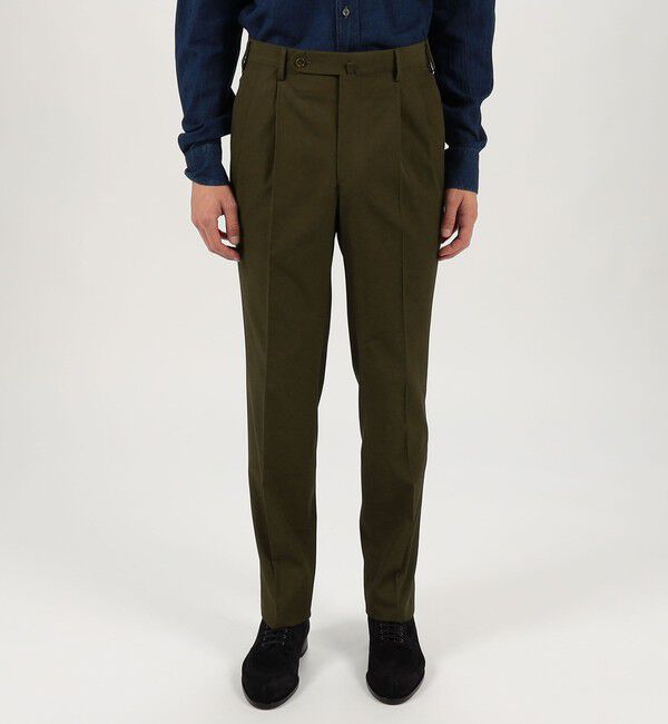 TOMORROWLAND MENS「コットンギャバジン 2プリーツスラックス」|スラックス|