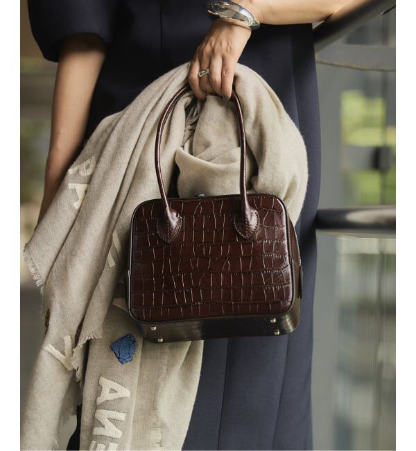 VERMEIL par iena「MAISON CANAU メゾン カナウ ボックスボストンS 別注ロングハンドル MCLH3DB2」|ボストンバッグ|ブラウン