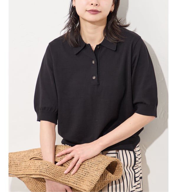 JOURNAL STANDARD「《予約》ウォッシャブル ポロシャツ」|ニット・セーター|ブラック