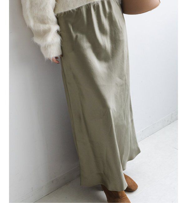 NOBLE「《追加》ナローAラインサテンスカート 2」|スカート|