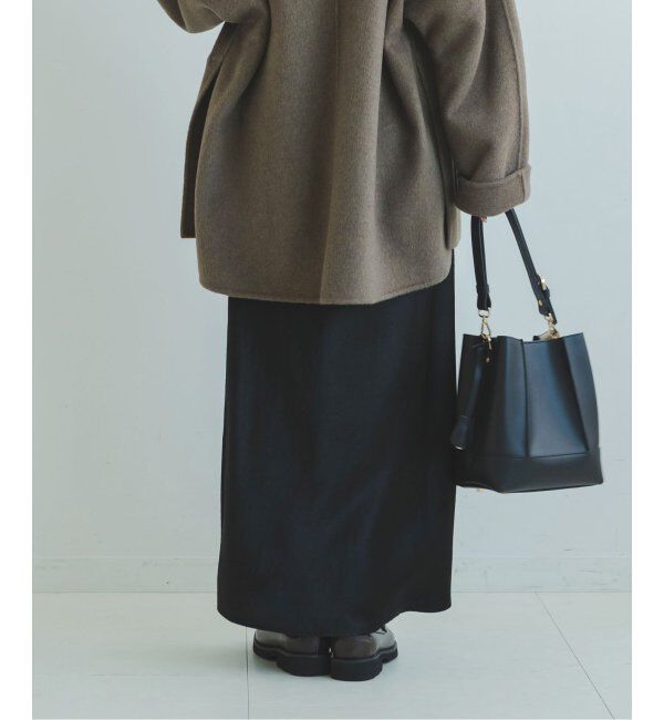 NOBLE「《追加》ナローAラインサテンスカート 2」|スカート|