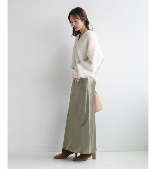 NOBLE「《追加》ナローAラインサテンスカート 2」|スカート|