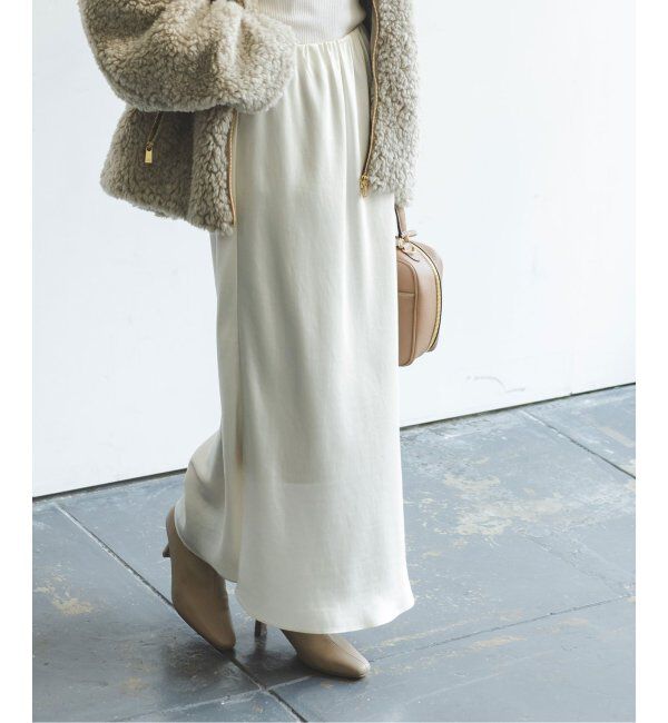 NOBLE「《追加》ナローAラインサテンスカート 2」|スカート|