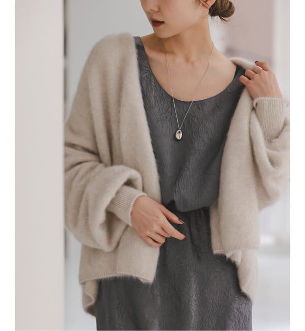 NOBLE「《セットアップ対応》リンクルサテン2WAYタンク」|シャツ・ブラウス|グレー