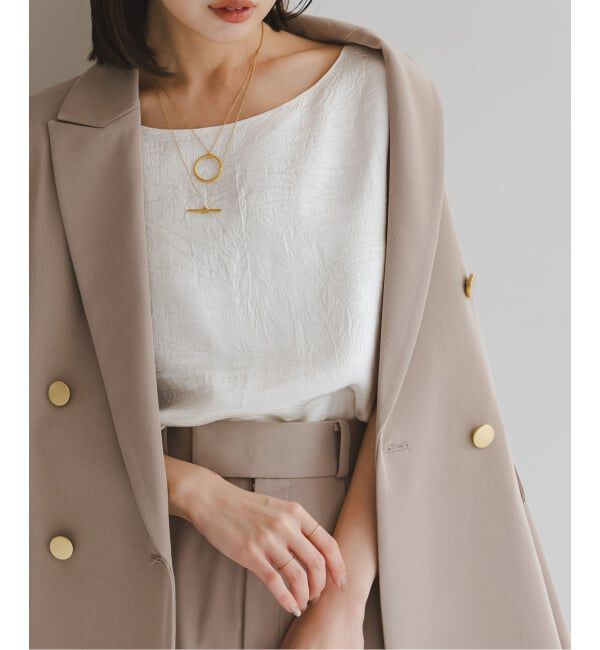 NOBLE「《セットアップ対応》リンクルサテン2WAYタンク」|シャツ・ブラウス|