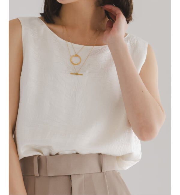 NOBLE「《セットアップ対応》リンクルサテン2WAYタンク」|シャツ・ブラウス|