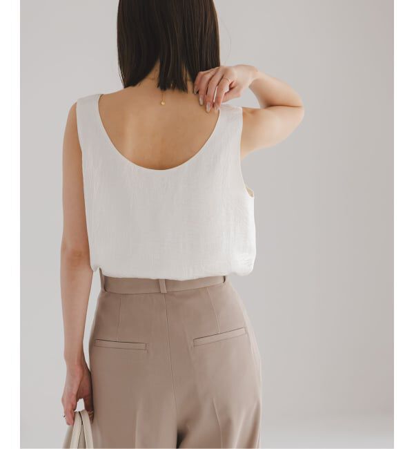 NOBLE「《セットアップ対応》リンクルサテン2WAYタンク」|シャツ・ブラウス|