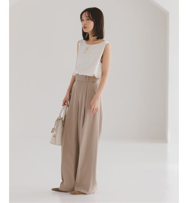 NOBLE「《セットアップ対応》リンクルサテン2WAYタンク」|シャツ・ブラウス|