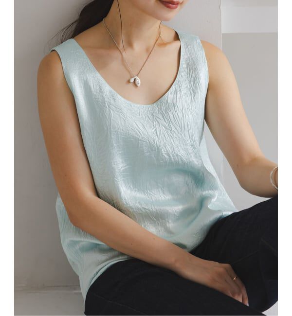 NOBLE「《セットアップ対応》リンクルサテン2WAYタンク」|シャツ・ブラウス|
