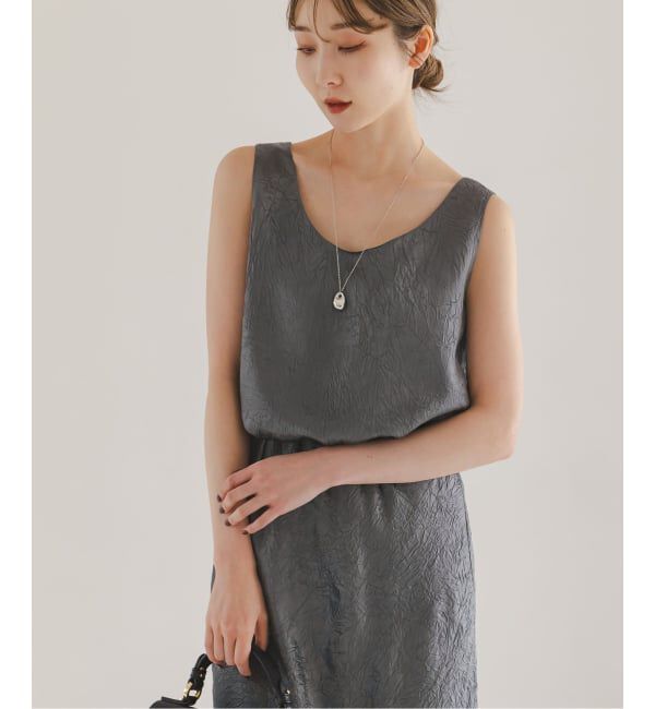 NOBLE「《セットアップ対応》リンクルサテン2WAYタンク」|シャツ・ブラウス|