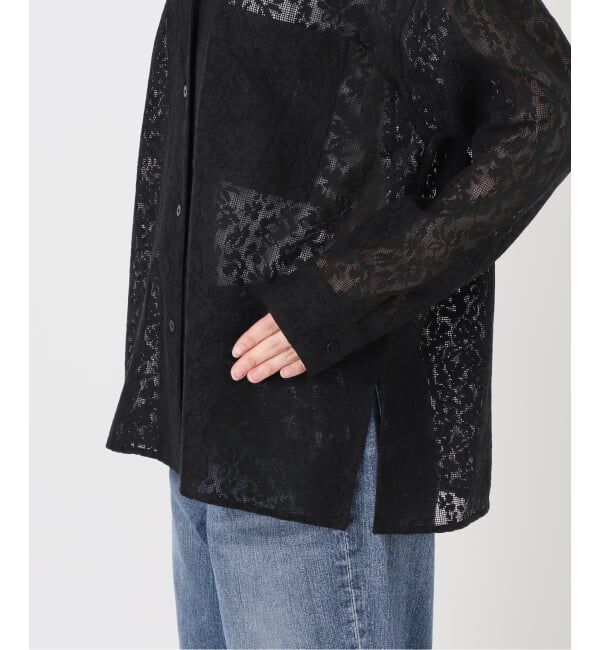 Spick and Span「《予約》エアリーレースオープンカラーシャツ」|シャツ・ブラウス|