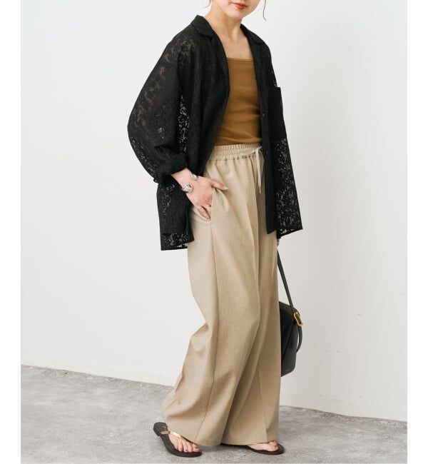 Spick and Span「《予約》エアリーレースオープンカラーシャツ」|シャツ・ブラウス|