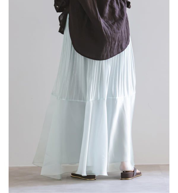 NOBLE「アクアオーガンジーマキシスカート」|スカート|