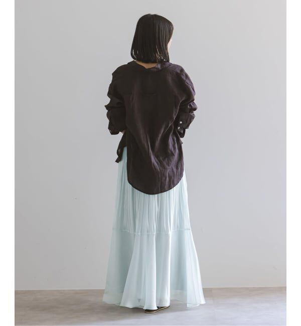 NOBLE「アクアオーガンジーマキシスカート」|スカート|