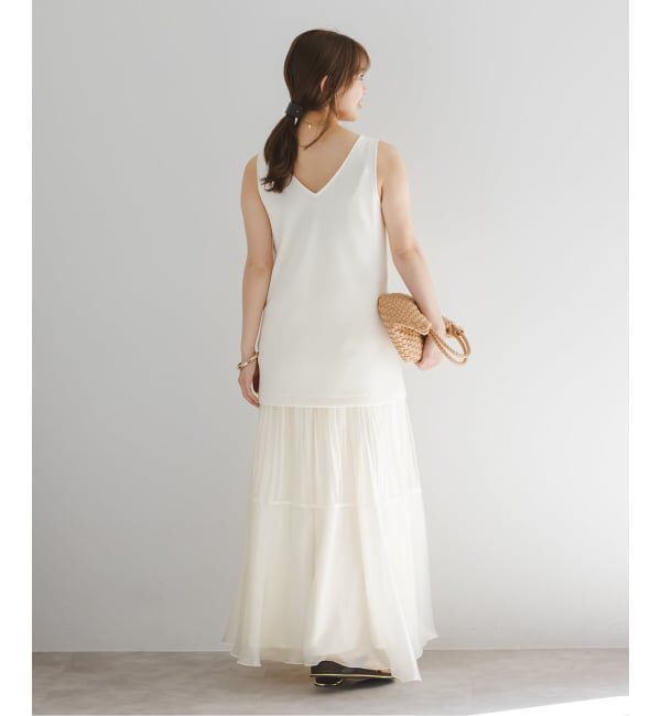 NOBLE「アクアオーガンジーマキシスカート」|スカート|