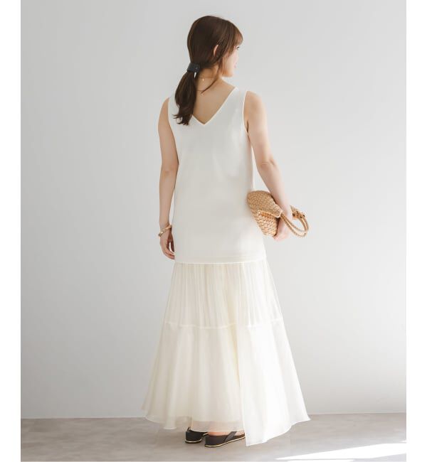 NOBLE「アクアオーガンジーマキシスカート」|スカート|