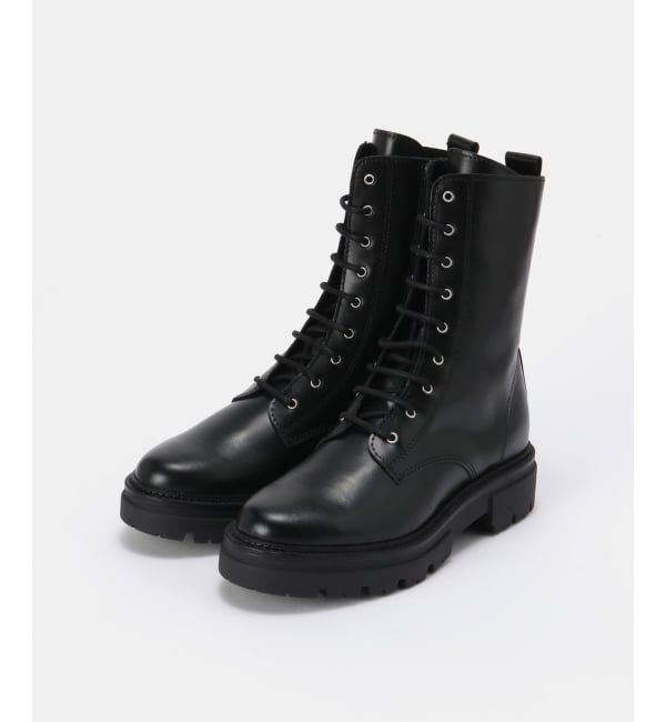  「ENESS/エネス レースアップブーツ」|ショートブーツ|ブラック