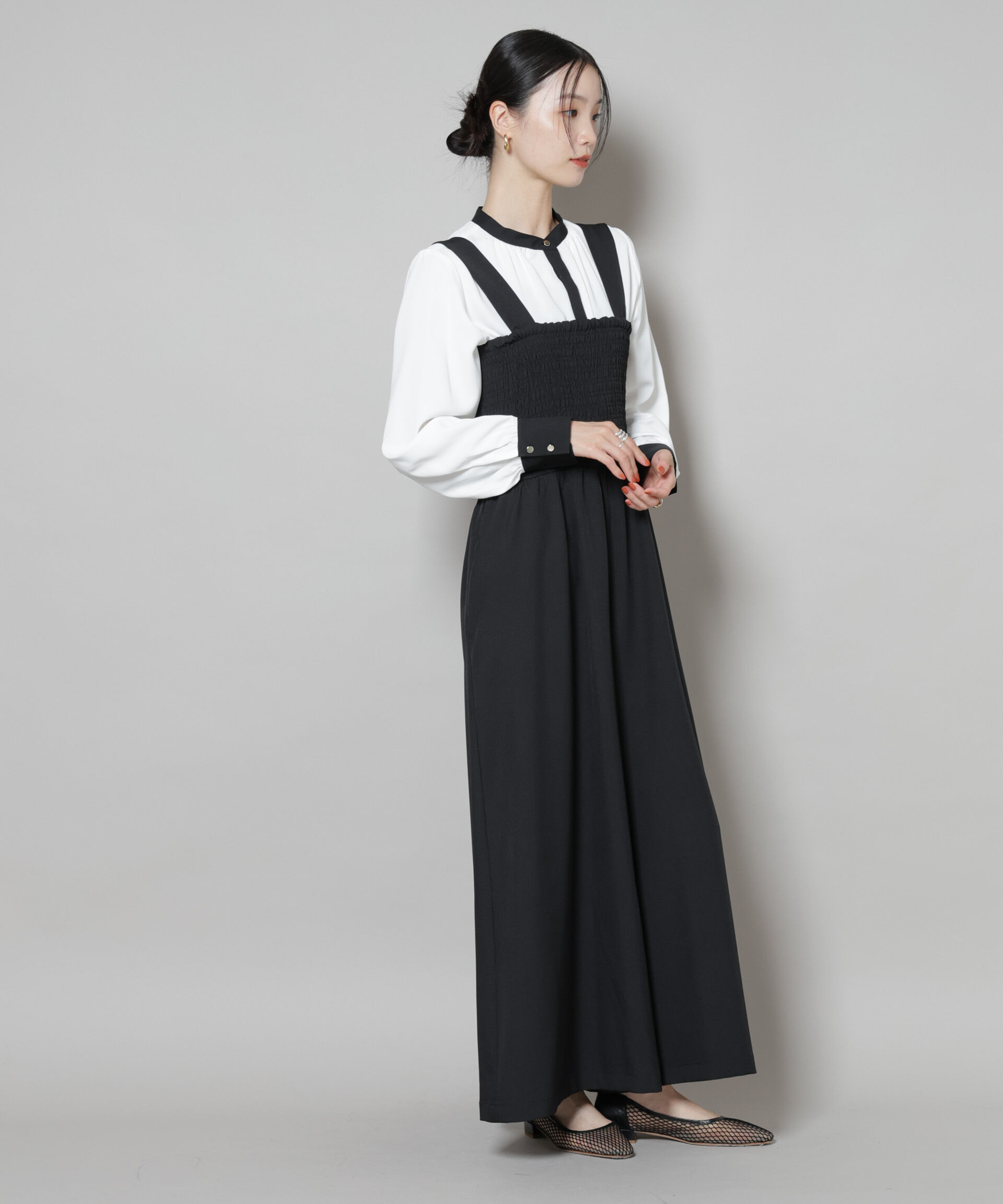 nano･universe「シャーリングサロペット」|ワンピース|