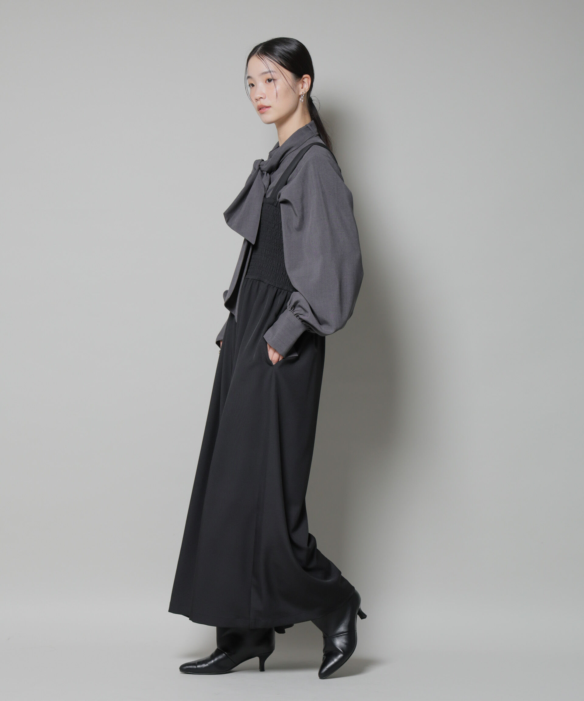 nano･universe「シャーリングサロペット」|ワンピース|