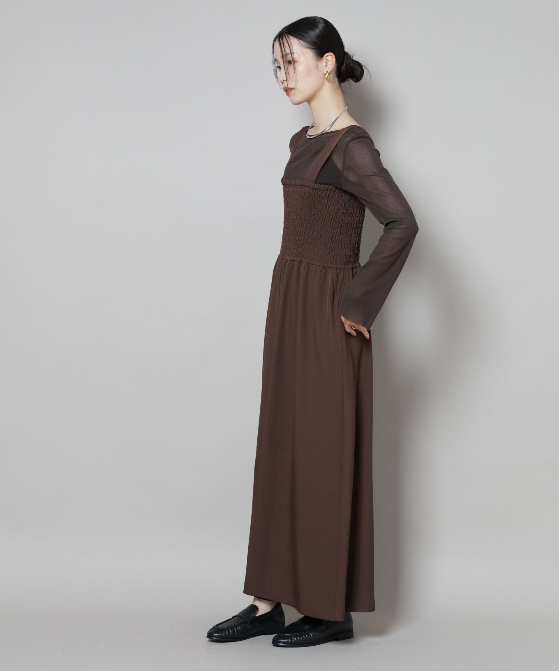 nano･universe「シャーリングサロペット」|ワンピース|