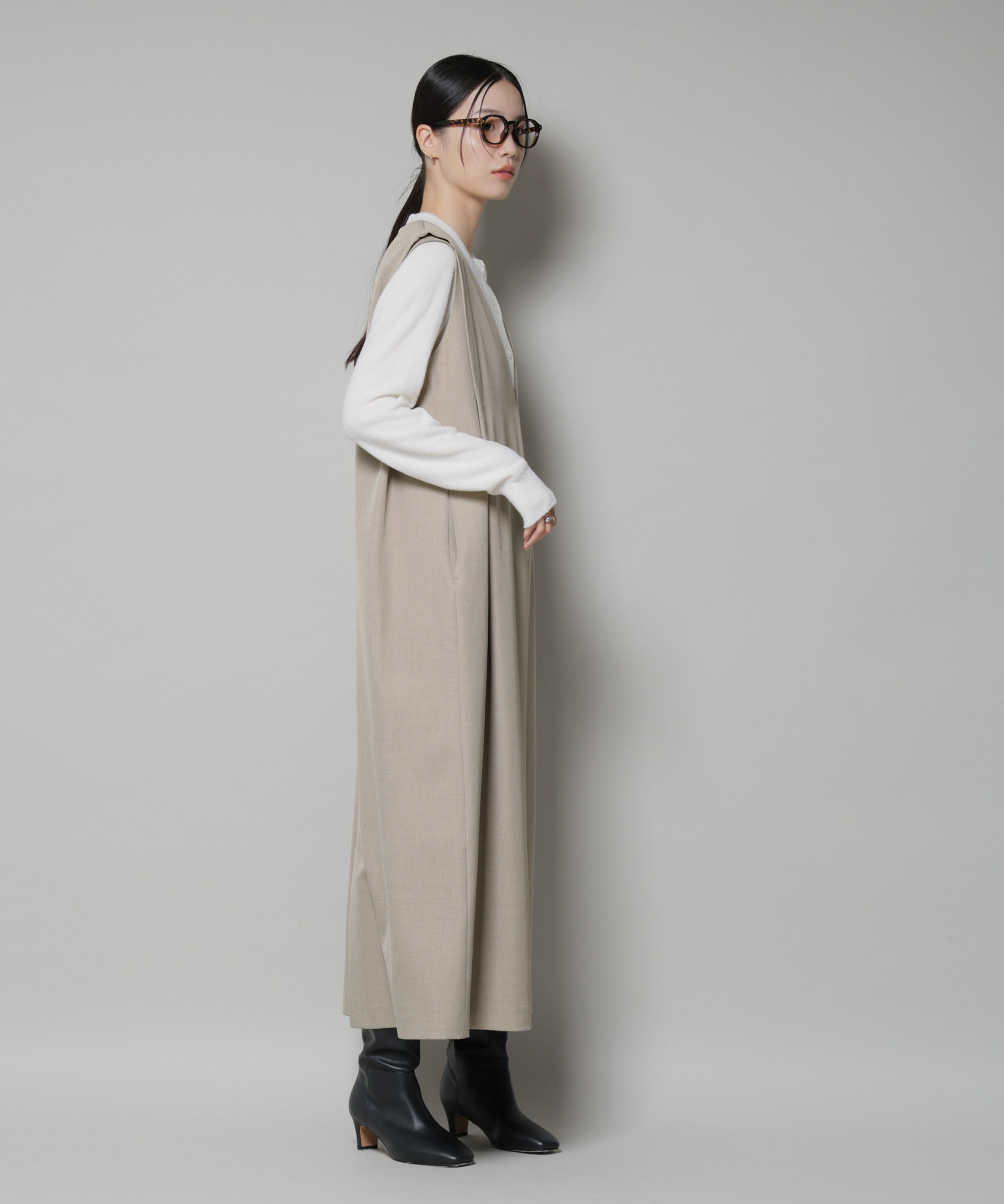 nano･universe「ショルダータックVネックワンピース」|ワンピース|