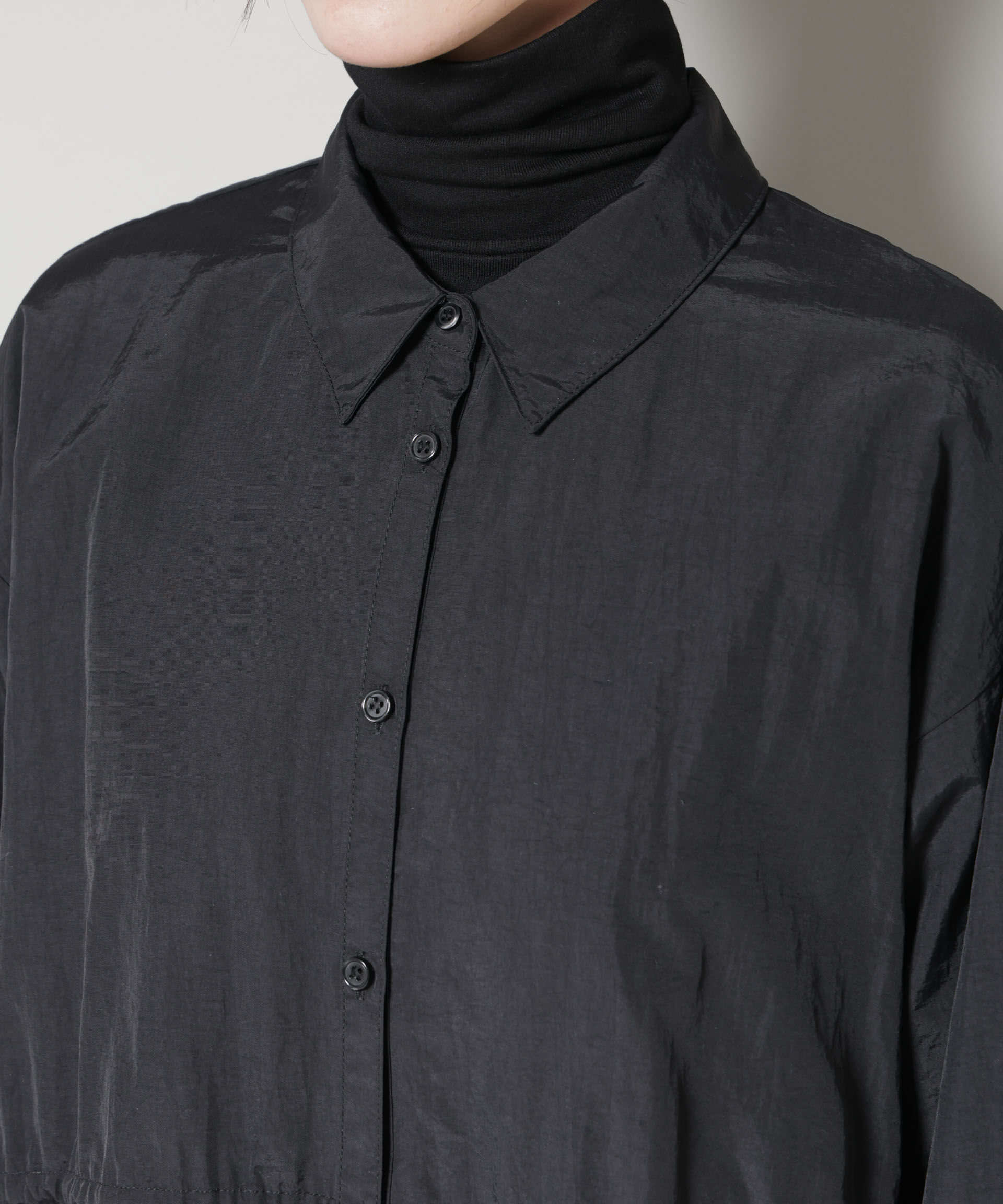 nano･universe「ナイロンタッサードロストシャツワンピース」|ワンピース|