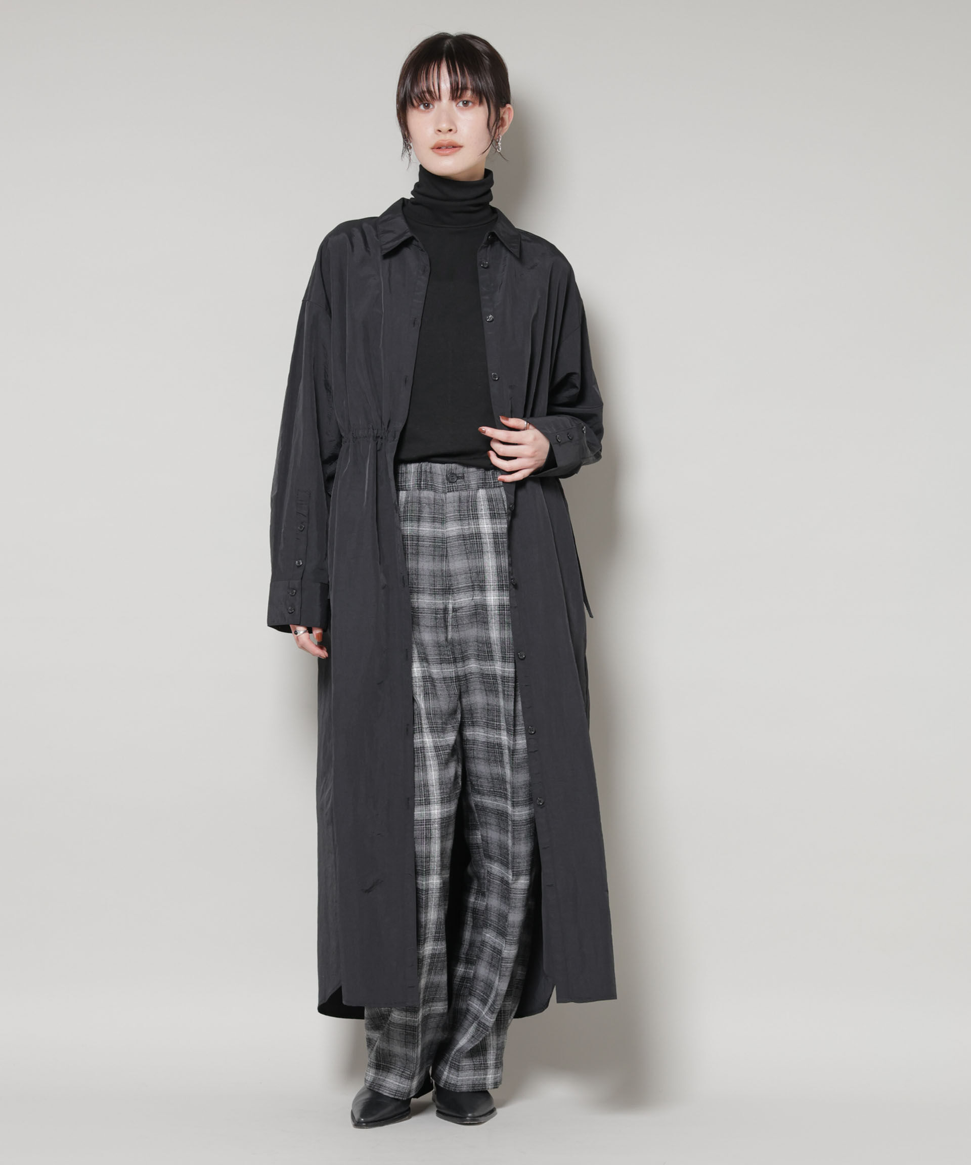 nano･universe「ナイロンタッサードロストシャツワンピース」|ワンピース|