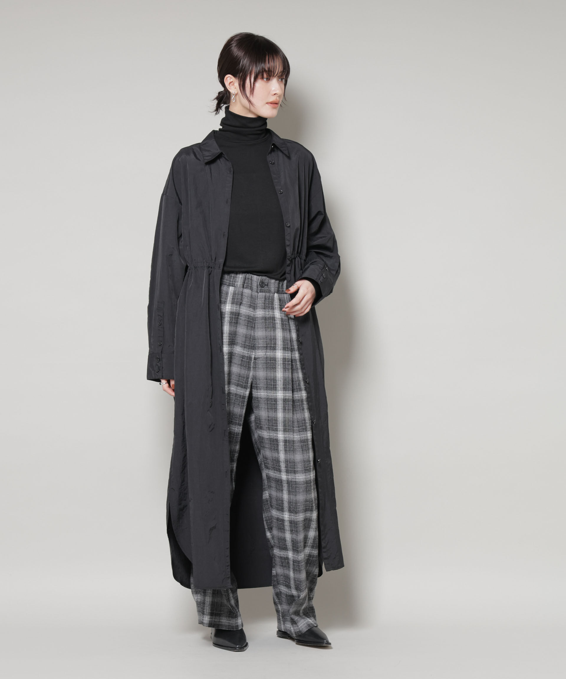 nano･universe「ナイロンタッサードロストシャツワンピース」|ワンピース|