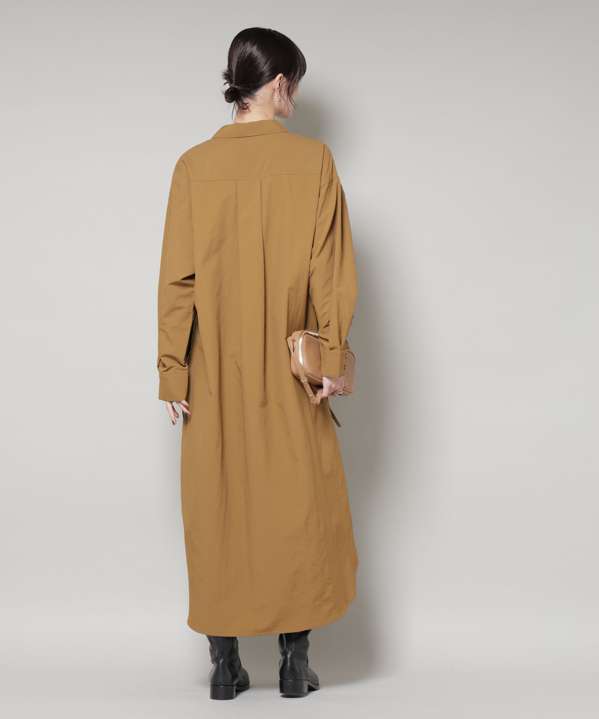 nano･universe「ナイロンタッサードロストシャツワンピース」|ワンピース|