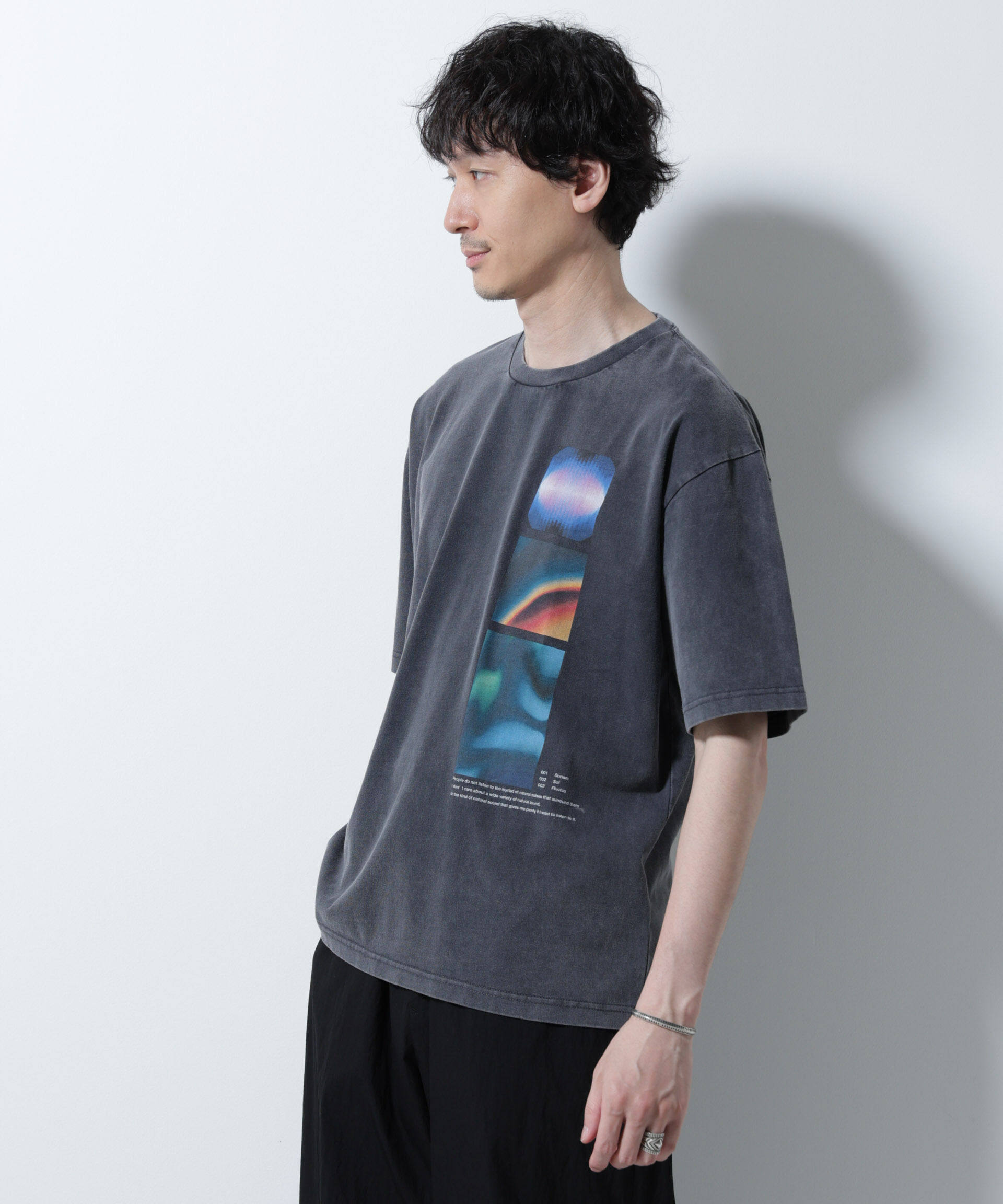 nano･universe「「A-C-Z」ピグメントグラフィックTシャツ 半袖」|Tシャツ・カットソー|パターン21