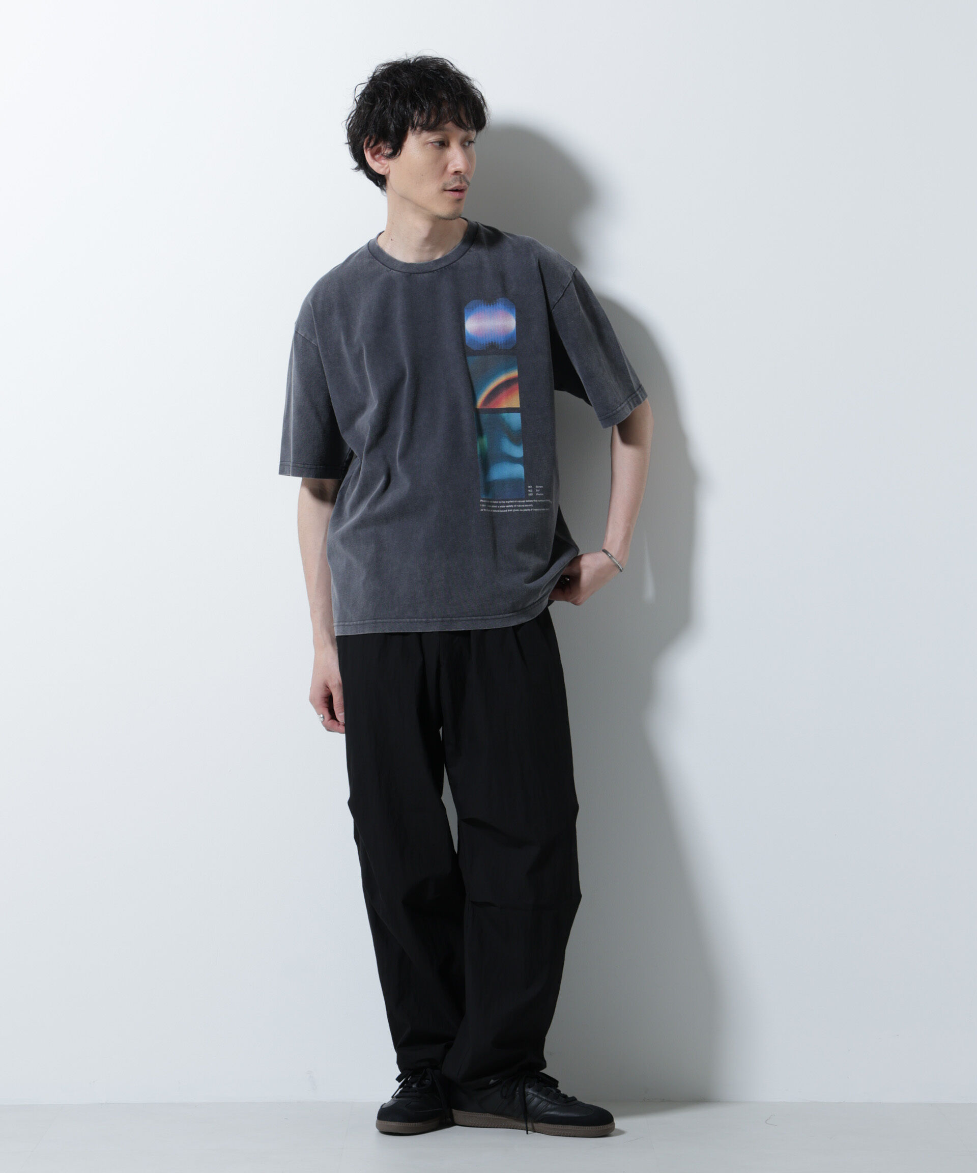 nano･universe「「A-C-Z」ピグメントグラフィックTシャツ 半袖」|Tシャツ・カットソー|