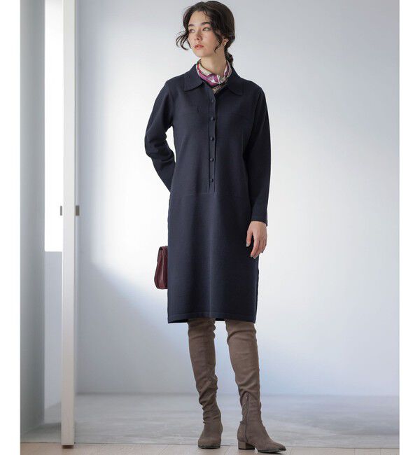 組曲「ニット襟トロンプルイユ ワンピース」|ワンピース|