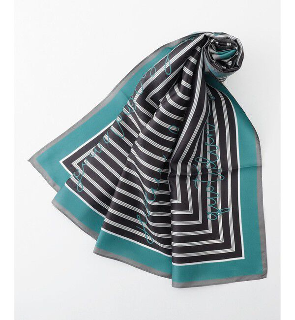 自由区「【カタログ掲載】ストライプレター スカーフ」|バンダナ・スカーフ|ブラウン系