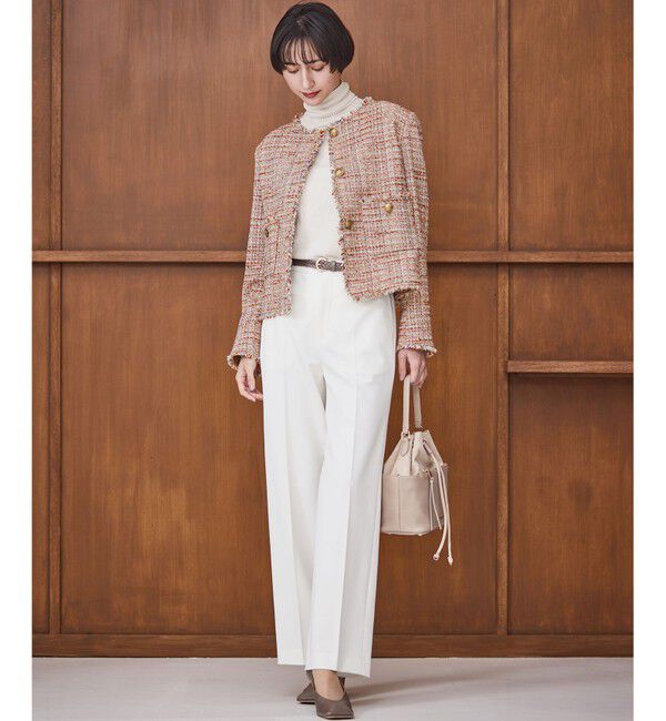 23区「【CanCam掲載】GIOLICAツイード ノーカラー ボタン ジャケット」|その他|