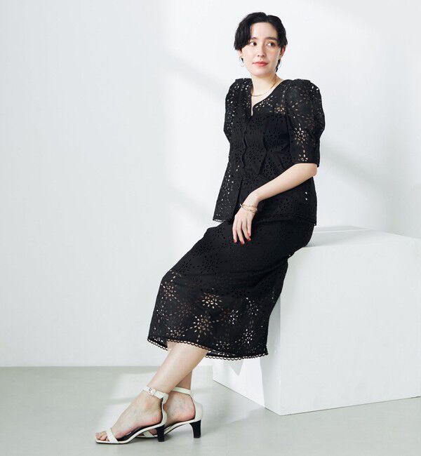 NOLLEY'S「《セットアップ対応》Brocheレース ギャザータイトスカート」|タイト|