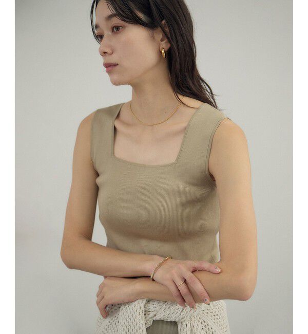 SALON adam et rope'「シルクリブタンクトップ」|タンクトップ|ベージュ(27)